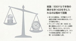 500ドル以下の中古グランドセイコー購入に関する結論とリスク