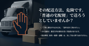 高級時計を普通の宅配便で送る際のリスクと油断が招く損失についての警告スライド