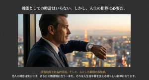 機能ではなく価値で選ぶ、50代からの人生を豊かにする時計という結論を象徴するイメージ画像。