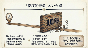 メーカーの部品保有期間終了後に修理拒否される制度的寿命の壁