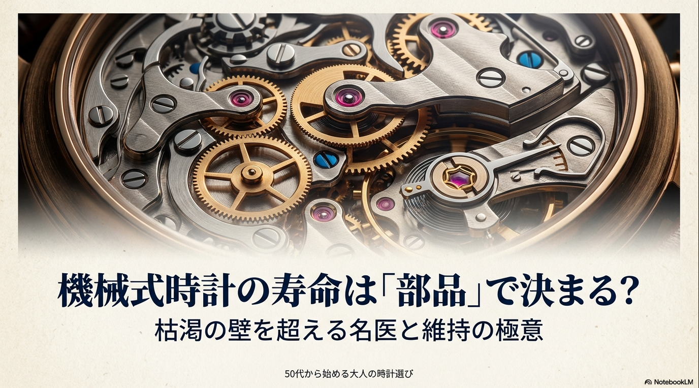 機械式時計の寿命は部品で決まる？枯渇の壁を超える名医と維持の極意（50代から始める大人の時計選び）