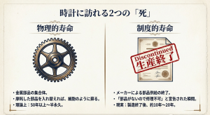 機械式時計に訪れる物理的寿命と制度的寿命という2つの死