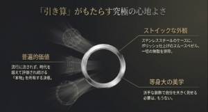 ステンレススチールとスムースベゼルという一切の無駄を排除したストイックな外観がもたらす、等身大の美学と普遍的価値