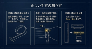 テープメジャーを使った正しい手首の測り方と黄金比の加算方法