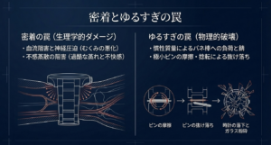 時計のベルトが密着しすぎる生理学的ダメージと、ゆるすぎる物理的破壊・落下によるガラス粉砕の罠