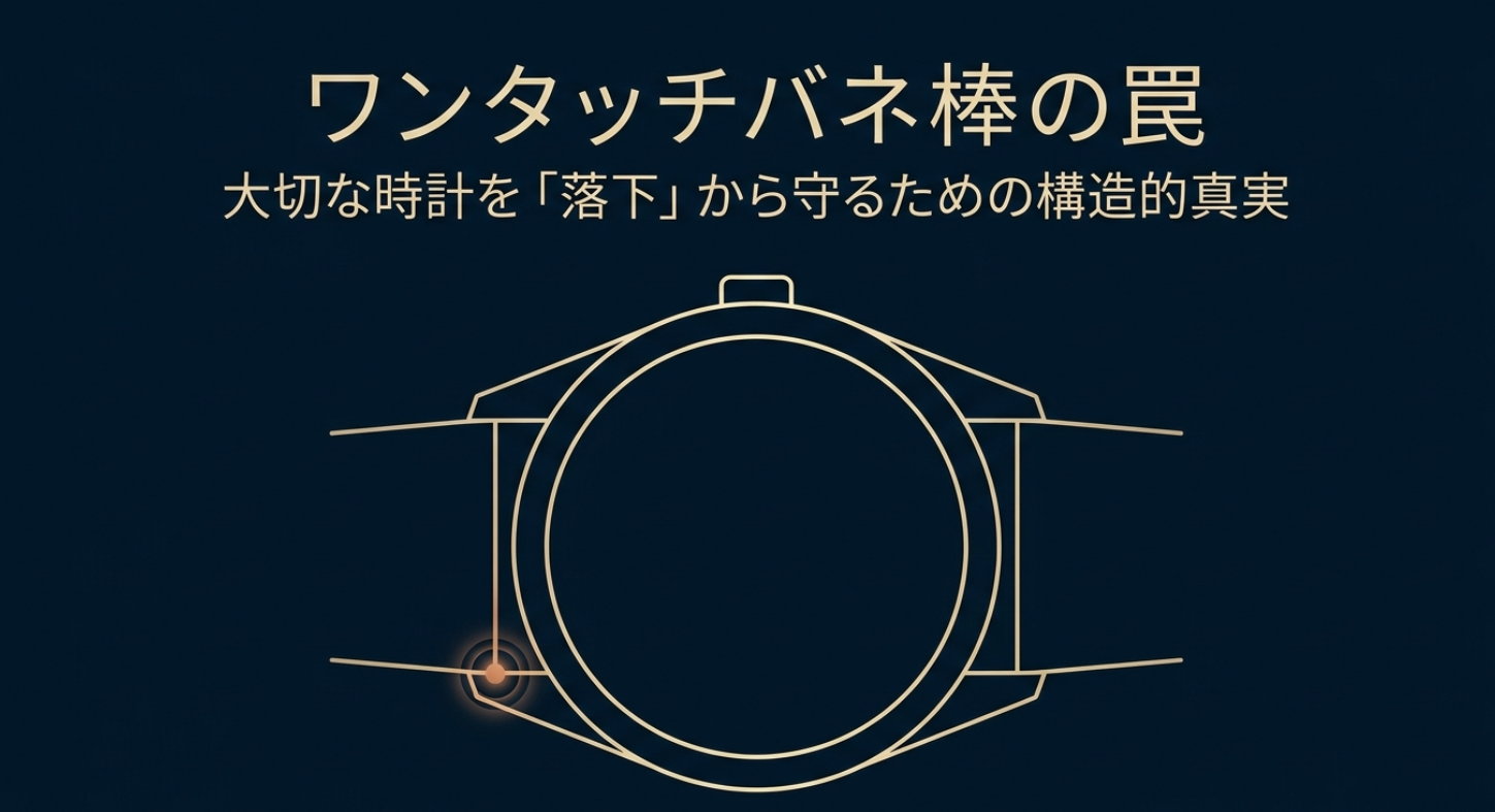 ワンタッチバネ棒の罠。大切な時計を落下から守るための構造的真実を図解